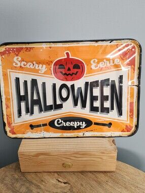 Halloween Distressed Retro Melamine Party Serving Tray - Scary, Eerie, Creepy
